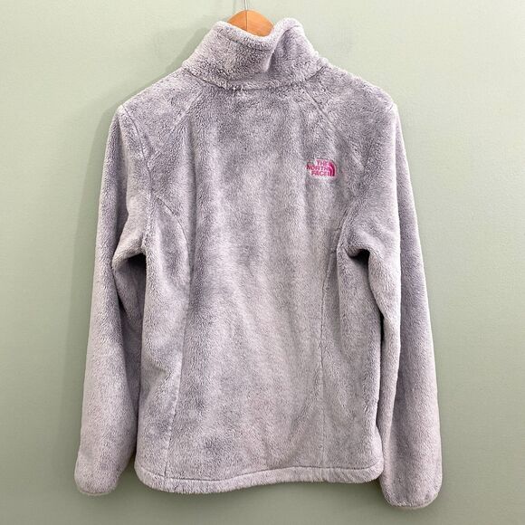 North Face Osito Fleece Jacket Full Zip Womens Medium Gray Pink Ribbon Gorpcore - Picture 5 of 11